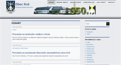 Desktop Screenshot of obec-kos.sk